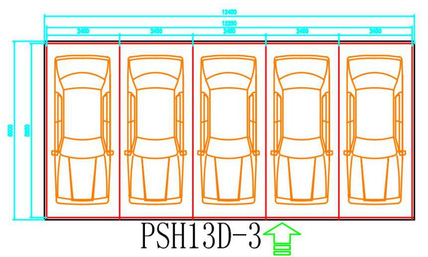Three layer parking equipment